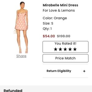 For Love & Lemons Orange Polka Dot Mini Dress